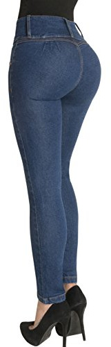Fiorella Shapewear Butt Lifter Jeans High Waist Push Up Authenthic Levanta Cola Colombianos 500BB Blue Size 7 USA / 12 COL