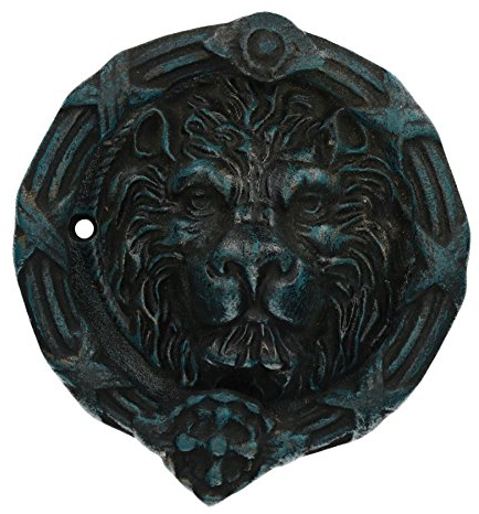 AB Tools Lion's Head Face Türklopfer Bell Ringer Stürmer Gusseisen runder Kreis