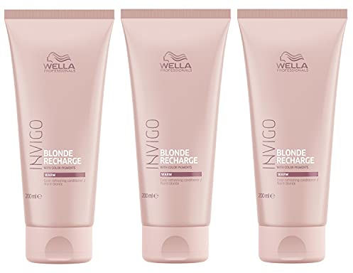 3er Blonde Recharge Cool Blonde Conditioner Invigo Wella Professionals Farbaufrischer je 250 ml = 500 ml