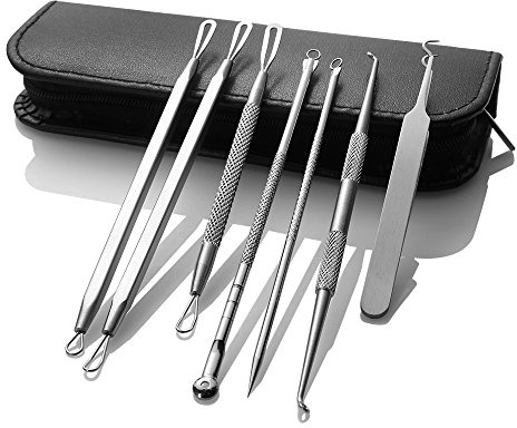 8pcs strumento di rimozione dell'estrattore di acne in acciaio inossidabile per la cura della pelle del viso comedone rimozione del brufolo kit di aghi per estrattore di comedone