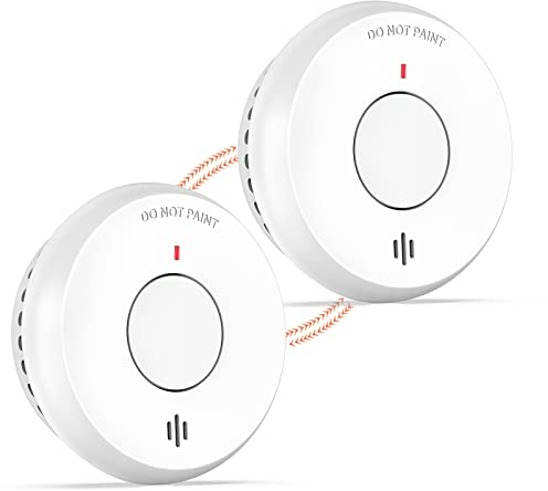 Andyssey Detector de Humo de Alarma contra Incendios con luz LED y batería de Litio de 10 años, Compatible con Estándar EMETEK, GS511 (2)