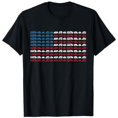 Motorhome RV Campervan July 4th American Flag T-Shirt