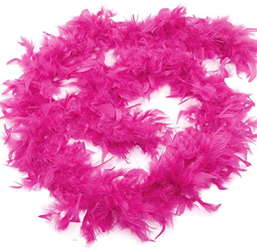 Anjing Federboa für Damen, 2 m, Federboas zum Basteln, Partyzubehör, Mädchen, Kostüm, Rosenrot, 2 Stück