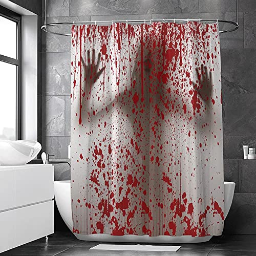 JOKITA Duschvorhang 120x180 Grusel-halloween Duschrollo Wasserabweisend Anti-Schimmel mit 8 Duschvorhangringen, 3d Bedrucktshower Shower Curtains, für Duschrollo für Badewanne Dusche