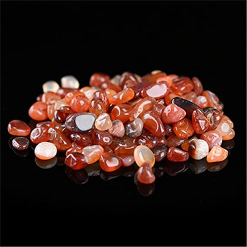 Quartz Naturel Chips Cristal Minéral Poli Gravier Aquarium Pierres en Vrac Reiki Tombé Décoration De La Maison Pierres Précieuses, Agate Rouge, 50g