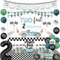 Zwei schnelle Geburtstagsdekorationen Junge Vintage, Rennwagen 2. Geburtstag Luftballons Zwei Fast Backdrop Kuchen Cupcake Topper Karierte Tischdecken Rennwagen Nummer 2 Folienballon für 2 Jahre Alt