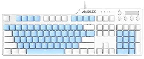 FIRSTBLOOD ONLY GAME. AK35I - Tastiera meccanica da gioco cablata – tasti PBT, interruttori marroni, abbinamento bianco-blu, retroilluminato bianco, tasti multimediali, colore bianco
