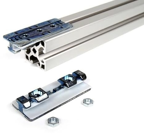Gleitschlitten-Führung 8 80x40 Profilgleiter Gleitschiene Gleiter Gleitelement Schlittenelement für Aluprofil Nut 8 kompatibel mit item 0.0.607.39-1 Set.