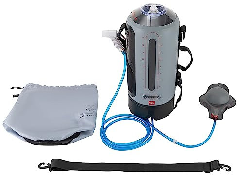 JUUTALK Tragbare Dusche Campingdusche Solardusche Gartendusche mit Pumpe, 3 Gallonen, 12L, Duschkopf tragbare und Abnehmbarem Schlauch Duschen Beutel Shower für Camping, Wandern, Reisen