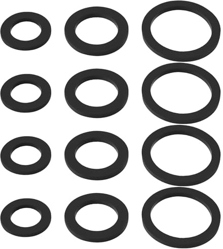 Be In Your Mind 30PCS Flat Rubber O-Ring Washers 1/2, 3/4, 1 inch Water Pipe EPDM Rubber Seals Gasket for Garden Water Connections Sink Washing Machine Sealing Washer