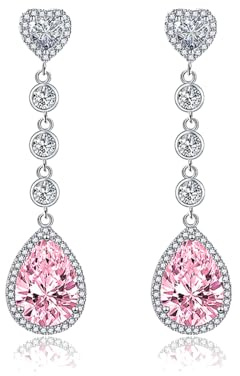 TOFBS Pendientes para Mujer Circonita Largos Cuelgan Aretes Elegante Vintage Lágrima Hipoalergénicos Declaración Joyería Regalar