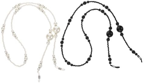TENDYCOCO 2St Perlmutt-Brillenband Brillenbänder Brillenseil zum Aufhängen kinder brillenband perlenanhänger schnapsgläser Seile zum Aufhängen von Brillen Brillenketten zum Aufhängen Weiß