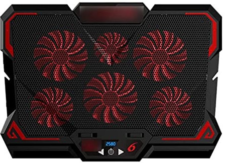 FENGJISUN Base Refrigeradora Portatil Gaming Laptop Pad Cooler Six Fan Screen Dos Puertos USB 2600RPM Notebook Stand para Laptop Ventilador para Portatil Base para Portatil