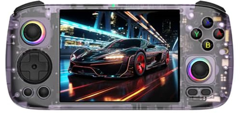 RG 406H Retro Handheld Game Console 4'' IPS Screen Android 13 System Built-in 128G Storage with 4783 Preinstalled Games RG406H Portable Gaming Console RG406H Supports 5G WiFi Bluetooth HDMI purple