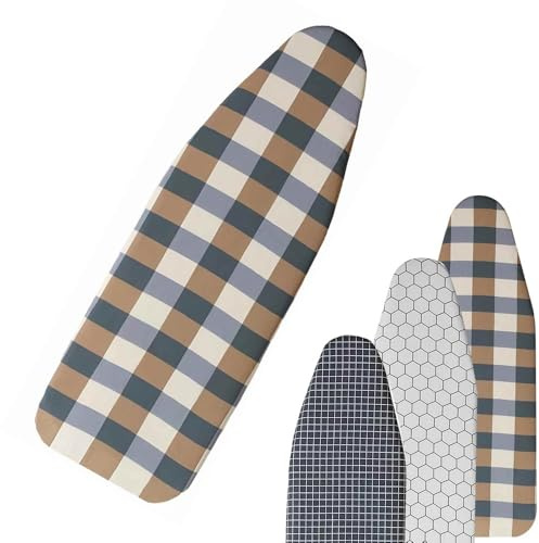 KPEGAXS Bügelbrettbezug Baumwolle 110x34cm 120x40cm Für Dampfbügelstation, Ersatzbezug Für Bügelbrett Bügelbrettbezüge Für Dampf Bügeln 90x30cm 100x34cm(Coffee,100x34cm/39x13inch)