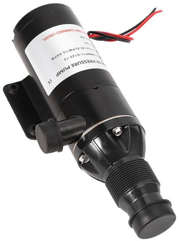 Brilluxa Waste Water Pump, Macerator Sewerage Pump Compatible with RV Boat, 12V 12GPM, Self Priming Toilet Pump, Waste Water Transfer Pump, Marine Septic Transfer