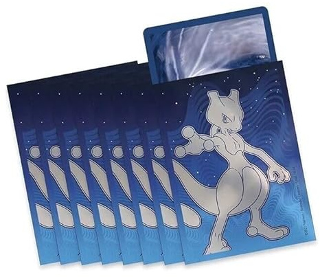 Elite Top Trainer Box Pokemon GO Sleeves Hüllen Matt für Karten, Kartenhüllen Packung mit 65 Stück, für Sammelkarten Spiele mit BB-Toy-Trades Versandschutz (Mewtu)