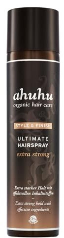 ahuhu STYLE & FINISH Ultimate Hair Spray Extra Strong (300ml) – Haarspray für extra starken Halt ohne Verkleben, Feiner Sprühnebel, Pflegt mit Arganöl, Leicht auskämmbar, Silikonfrei & Vegan