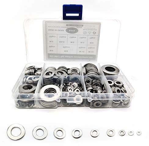 684 Pz Rondelle Piatte in Acciaio Inossidabile Assortment, Guarnizione Rondella per Viti di Tenuta Anelli di Tenuta - M2 M2.5 M3 M4 M5 M6 M8 M10 M12
