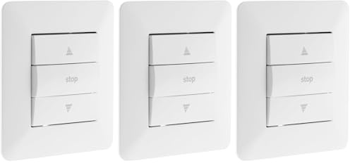 Interruptor para persiana automática AGE02B, Color blanco, 2300W - 230V (Paquete de 3)