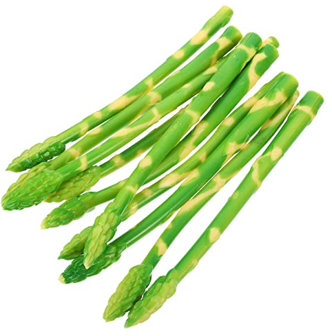 GLEAVI Artificial Asparagus Model Rustic Kitchen Decor Fake Vegetable Simulation Lifelike 10pcs Set for Home Party and Shop Display