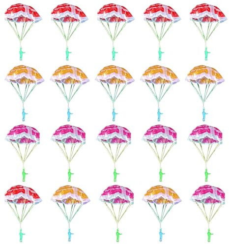 Asukohu 20 Pack Parachute Toy Tangles Frees Throwing Toy Parachute Outdoor Toss It Up Flying For Kids Boys And Girls Gifts