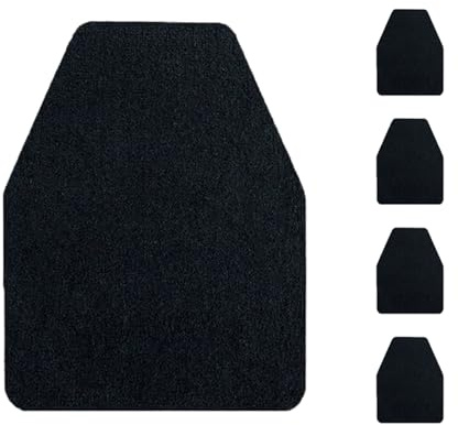 Lifup Tapis de Sol pour Urinoirs Antidérapant Absorbants, Protection Anti Éclaboussures Pare Urinoir Noir 4 Pièces 42 x 52 cm