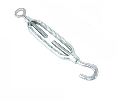 Tenditori zincati M10, tenditori regolabili for funi metalliche, tenditori for impieghi gravosi for tensione di cavi, tende da sole, installazione di tende(M10-eye-hook(1pcs))