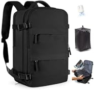 SZLX Sac à Dos Sous Vide Voyage 40x30x20 avec pompe Bagage Cabine 40x30x20 Ryanair Wizz air Easyjet Sac de Voyage Sous Vide Bagage à Main Avion Femme Sac à Dos Ordinateur Portable 14 Pouces Homme