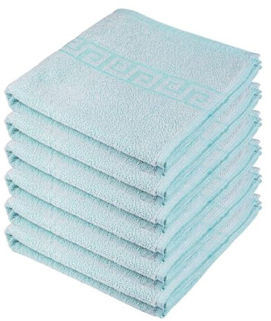Clinotest Premium 6er Handtücher Set, 80% Baumwolle & 20% Polyester, 50x100 cm, Weich, Hochwertig, Schnell Trocknend, Pflegeleicht, Ideal für Bad, Gästezimmer & Hotelbedarf – Pastellgrün