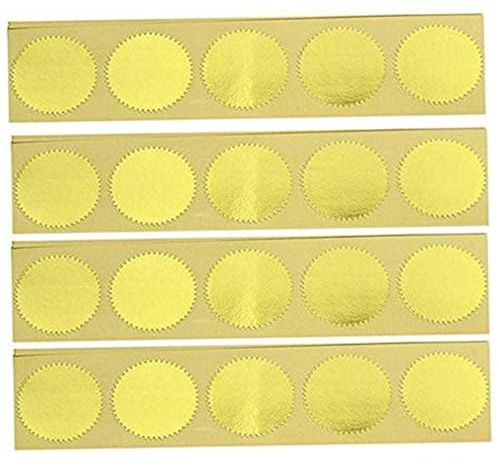 Autocollants de gaufrage 100 pièces, gaufreur de livre en or métallisé vierge auto-adhésif, tampon gaufrage bord pétoncle pour timbres, sceau notaire, gaufreurs livre, artisanat