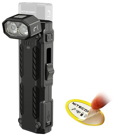Nitecore EDC09 EDC-Taschenlampe, 1600 Lumen, 102° drehbarer Schwenkkopf, 3 Farbtemperaturen, USB-C wiederaufladbar, magnetischer Schwanz, Edelstahlgehäuse, wasserdicht