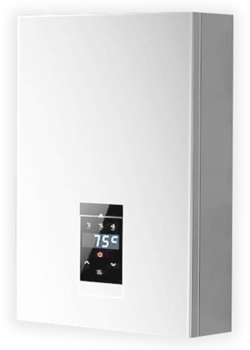 Scaldabagno Istantaneo a Temperatura Costante, Sistema di Acqua Calda Istantanea su Richiesta con Display a LED, Scaldabagno per Uso Interno(24KW)
