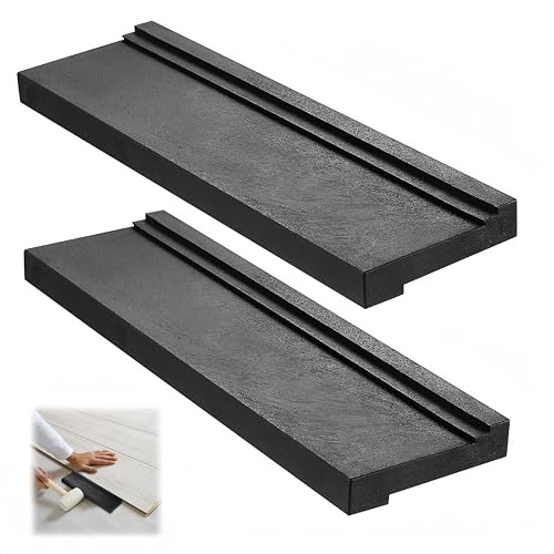 Ymswjgj 2 bloques de impacto de vinilo para suelo de vinilo, juego de colocación de madera de impacto, vinilo para suelos de madera de impacto, laminado – negro