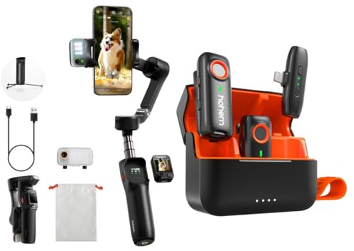 hohem iSteady V3 Ultra Estabilizador de Movil & MIC-01 Micrófono inalámbrico de Solapa para iPhone