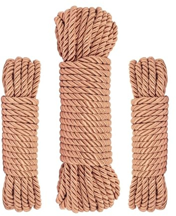 Rosy Gold Juego de cuerdas, lujosas cuerdas de bondage