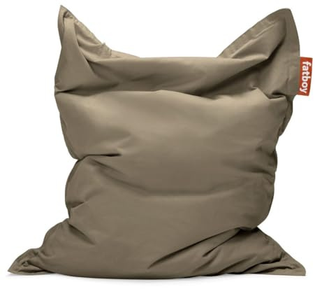 Fatboy Original Canvas Sitzsack XXL - 180 x 140cm - Taupe Grau | Sitzsack Erwachsene, Robuster und Langlebiger Relaxsessel, Drinnen, Bequemer, Nachfüllbarer Lesesessel und Gaming Stuhl