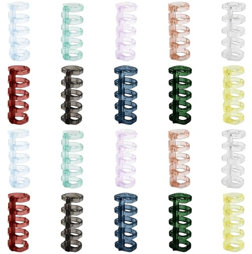 KIRZAX 20 st plastbindningskammar, 50 hål plastkammar, plastspiralbindningsmaskin, för lärare, student, dokument, anteckningsbok, mapp, 10 färger