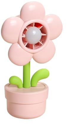 Handheld Fan Rechargeable,3-Speed Settings Ventilator | Flower Pot Shape Adjustable USB Cartoon Night Light Handheld Rechargeable Fan - for Kids Adults Summer Travel Car Beach Outdoor Kitchen Classroo