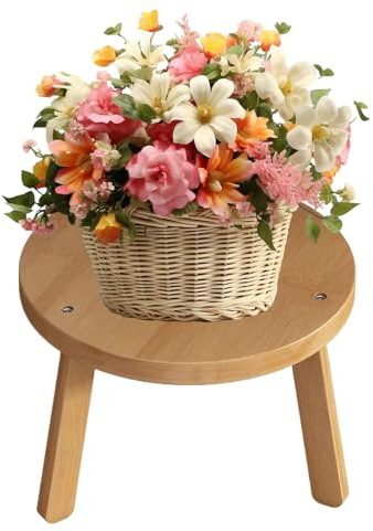 Taburete De Madera Para Plantas - Taburete Con Elevador De Flores De 30x18 Cm | Soporte Para Plantas De Jardín | Para Alféizar De Ventana Interior, Dormitorio, Sala De Estar, Jardín Al Aire Libre, Bañ
