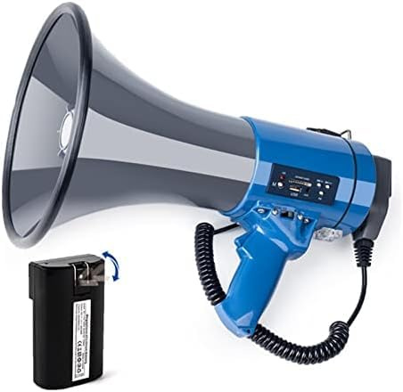 CGJdfjhE Megafon, Loudhailer, Fashion Bullhorn s 50w Hochleistungs-Handmegaphon mit beschreibbarem Bullhorn-Lautsprecher for den Außenbereich, Megaphon-Lautsprecher klarer Stimme