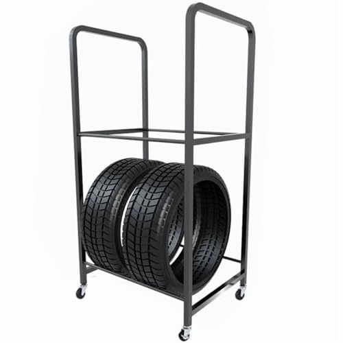 Tire Storage Rack on Wheels - Outdoor Garage Tire Carrier Organizer for Winter Tires, Space-Saving Display Stand for Home and Auto Shops