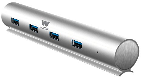 WOXTER HUB 73-7 Puertos USB 3.0 de hasta 5 Gbps, Protección contra subidas de tensión, Led indicador de Funcionamiento, Incluye Fuente de alimentación
