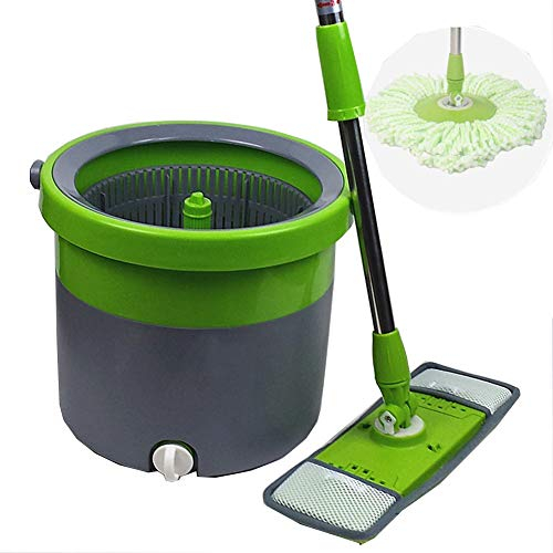 Axdwfd fregona Giratorio Doble Unidad Presión de la Mano Deshidratación automática Plegable Cubo de la fregona, 4 Cabezas de trapeador