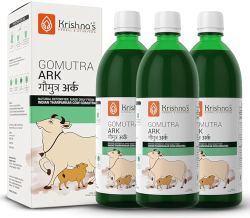 Arca di Gomutra di Krishna, disintossicante naturale, 100% pura e naturale Go Ark, indiana Tharparakar Gomutra, succo senza zucchero senza aggiunta di colore o sapore, 1 litro (confezione da 3)