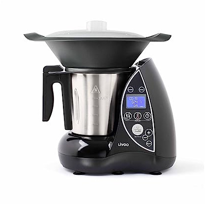 Livoo - Robot culinaire chauffant DOP142G - 12 fonctions, 3L, 12 niveaux de puissance, minuterie 60 min, 20°C à 120°C, Noir