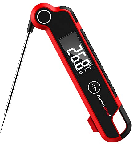 ThermoPro TP620 Fleischthermometer Antibeschlag ±0.5℃ Genau Küchenthermometer Bratethermometer Wasserdicht Kochthermometer 2-3s Schnell Professionell für Kochen, Garen, Braten und Babynahrung