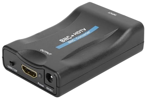 Topiky BNC to HDMI Converter, Composite BNC to HDTV Audio Video Adapter Support 720P/1080P Output for Analog Video Signal Security Camera to Monitor Projector Computer