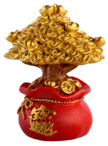 Cabilock Chino Feng Shui Árbol de Dinero Árbol de Dinero Feng Shui Bonsai para La Fortuna Buena Suerte Riqueza Prosperidad Éxito Dorado