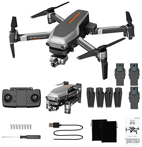L109 Pro Drone GPS avec Caméra 4K HD, FPV 5G WiFi, Moteur Brushless, GPS Retour à la Maison, Positionnement de Flux Optique, Localisation Ultrasonique, Suivez-Moi, Point d'intérêt, 25 Min (3 Piles)
